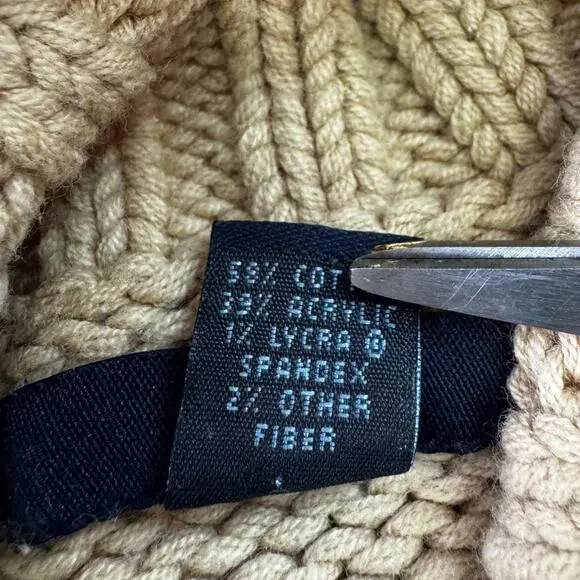 VTG Gap Y2K  Turtleneck Sweater Womens Small 2002 Chunky Cotton Blend Tan - Picture 7 of 7